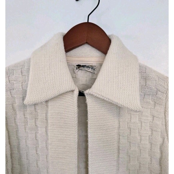Vintage Sweater Bee Banff Sweater‎ Womens M Cable Knit Cape 70s Coastal Grandma - Picture 2 of 10